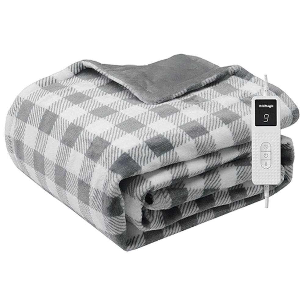 RichMagic 체크 플란넬 전기요 양면 극세사 전기담요 이불 전기매트, 그레이체크 59,840원