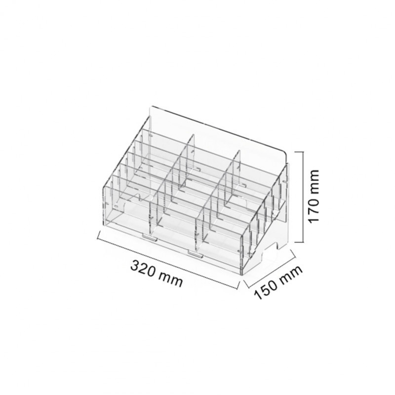스마트 아크릴 카드키 보관함 쿠폰 반납함 분류함 주민등록증 수거함12칸 2x6 21x너비 15x높이 19,600원