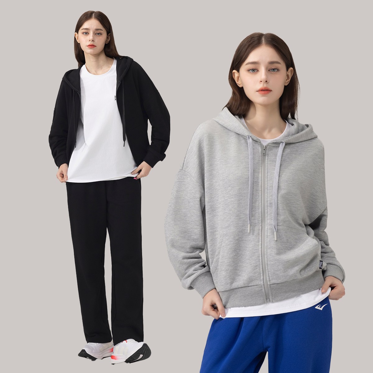 에버라스트 여성 미니쭈리 트레이닝 세트 후드집업 + 일자팬츠 58,800원