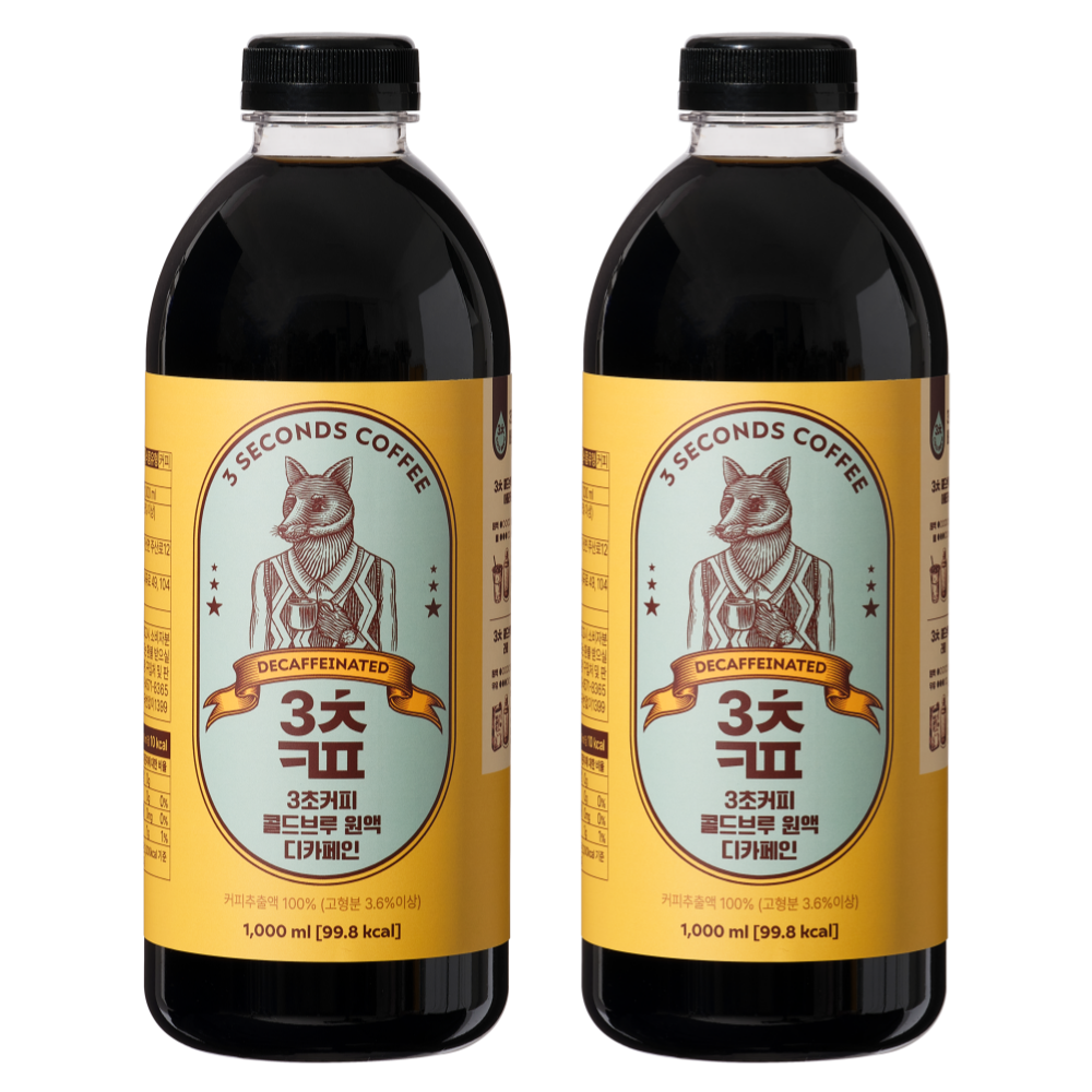 3초커피 콜드브루 원액 디카페인, 2개, 1개입, 1L 24,800원