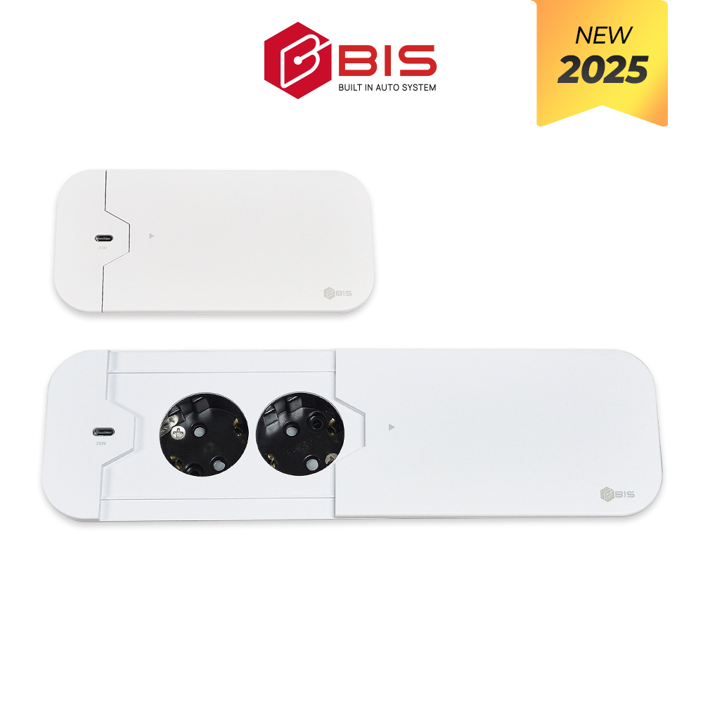 BIS 씬슬라이딩 콘센트 2구, 화이트, 빌트인 매립형 USB C타입 고속충전 사무실 회의실 책상 BIS-102TS 47,020원