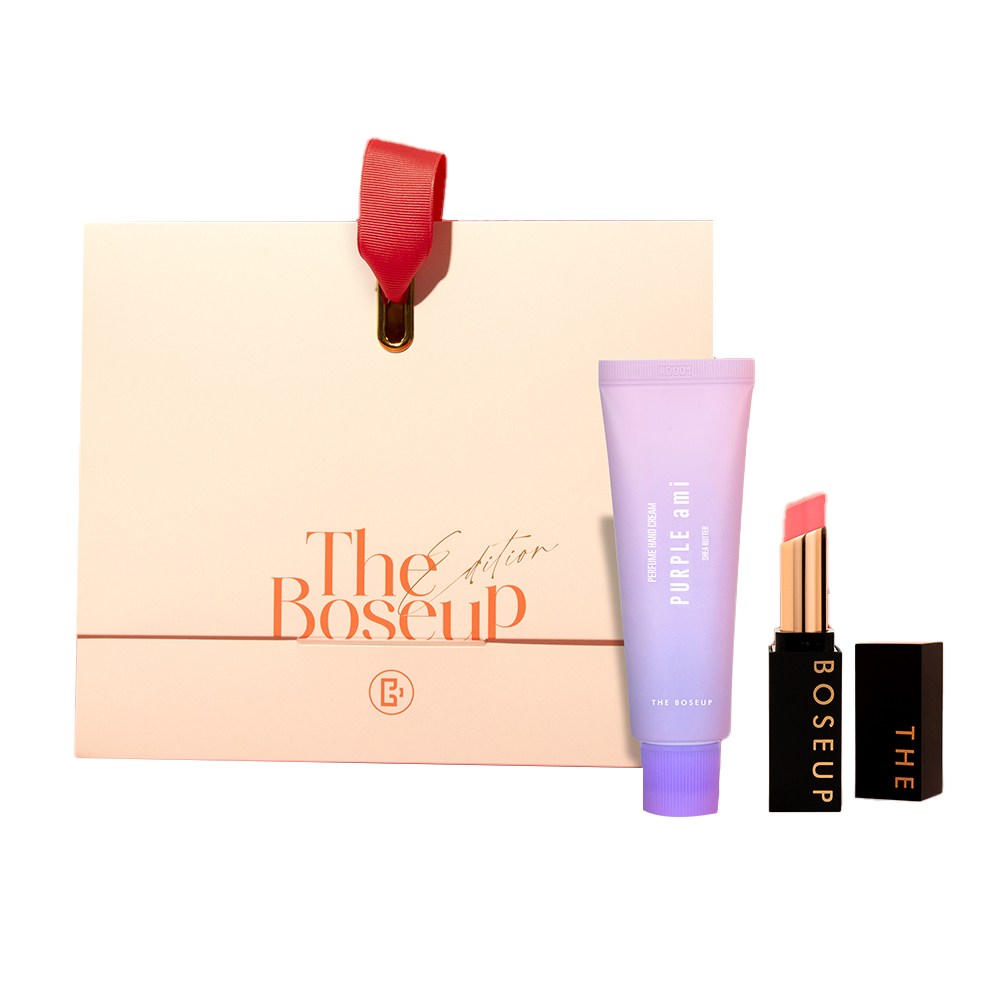 더보습 립밤 핸드크림 선물세트, 1개, 피치핑크 립밤3.4g/퍼플아미 핸드크림50ml 37,000원