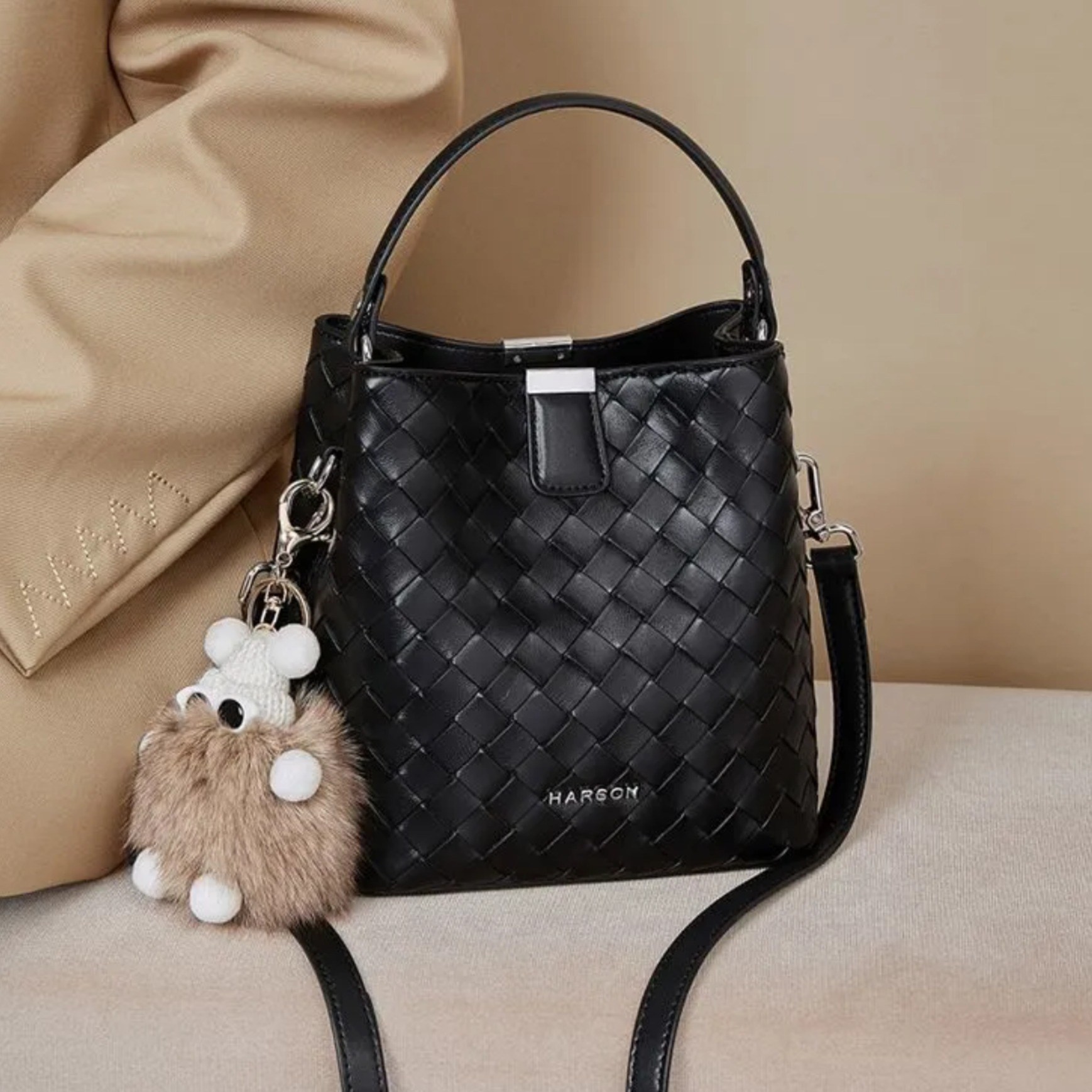 하슨 여성 위빙 버킷백 숄더 크로스 데일리 토트백 117,800원