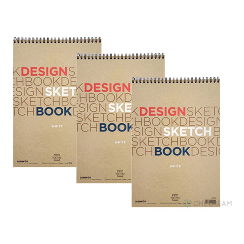 [원드림]삼원 아트스퀘어 디자인 스케치북 드로잉북 백색 A5 200g 3개입 8,000원