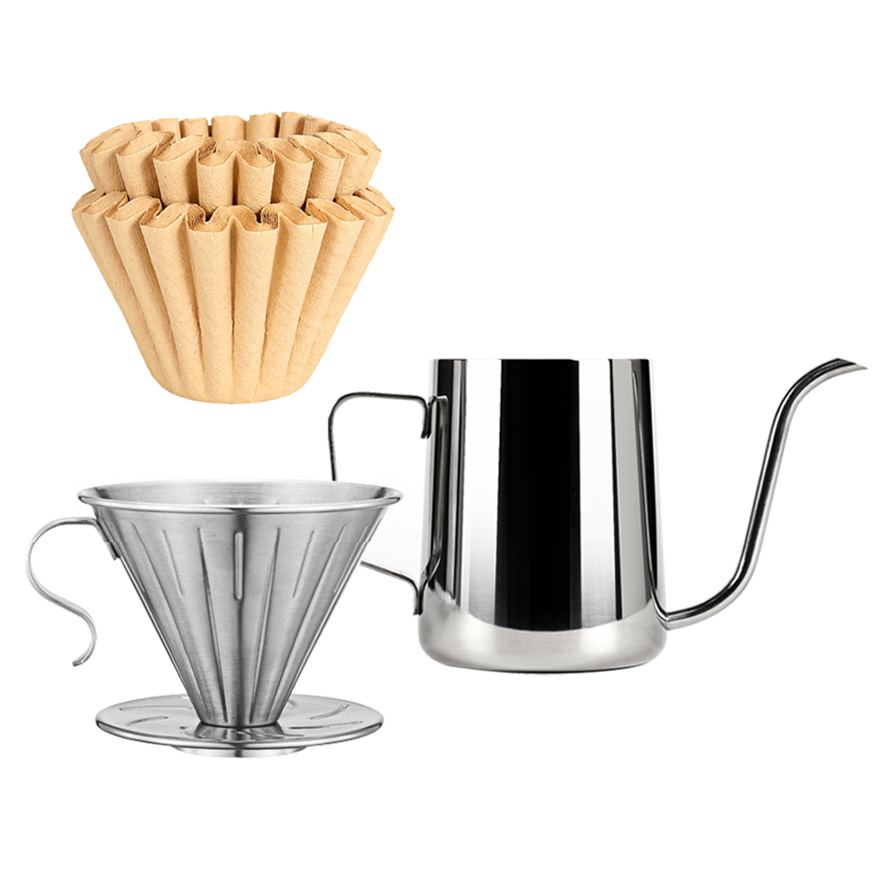 칼딘 홈카페 핸드드립 세트, 올스텐 드리퍼 + 웨이브형 여과지 브라운 + 드립포트 600ml, 1세트 33,730원