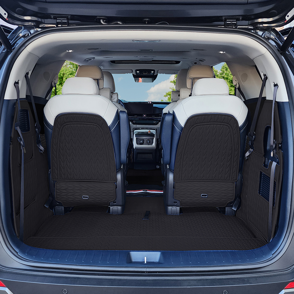 오토가드 카니발 전용 차박 캠핑 퀼팅 가죽 트렁크 매트 풀세트, KA4 4세대 카니발 F/L 포함 9인승 가솔린 디젤 HEV, 블랙 152,000원