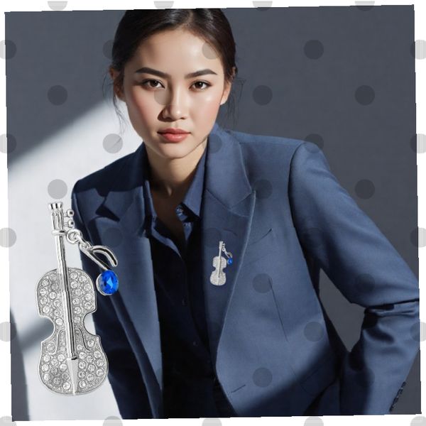 바이올린 브로치 클래식 악기 핀 크리스털 장식 정장 액세서리 음악 테마 옷핀 3,010원