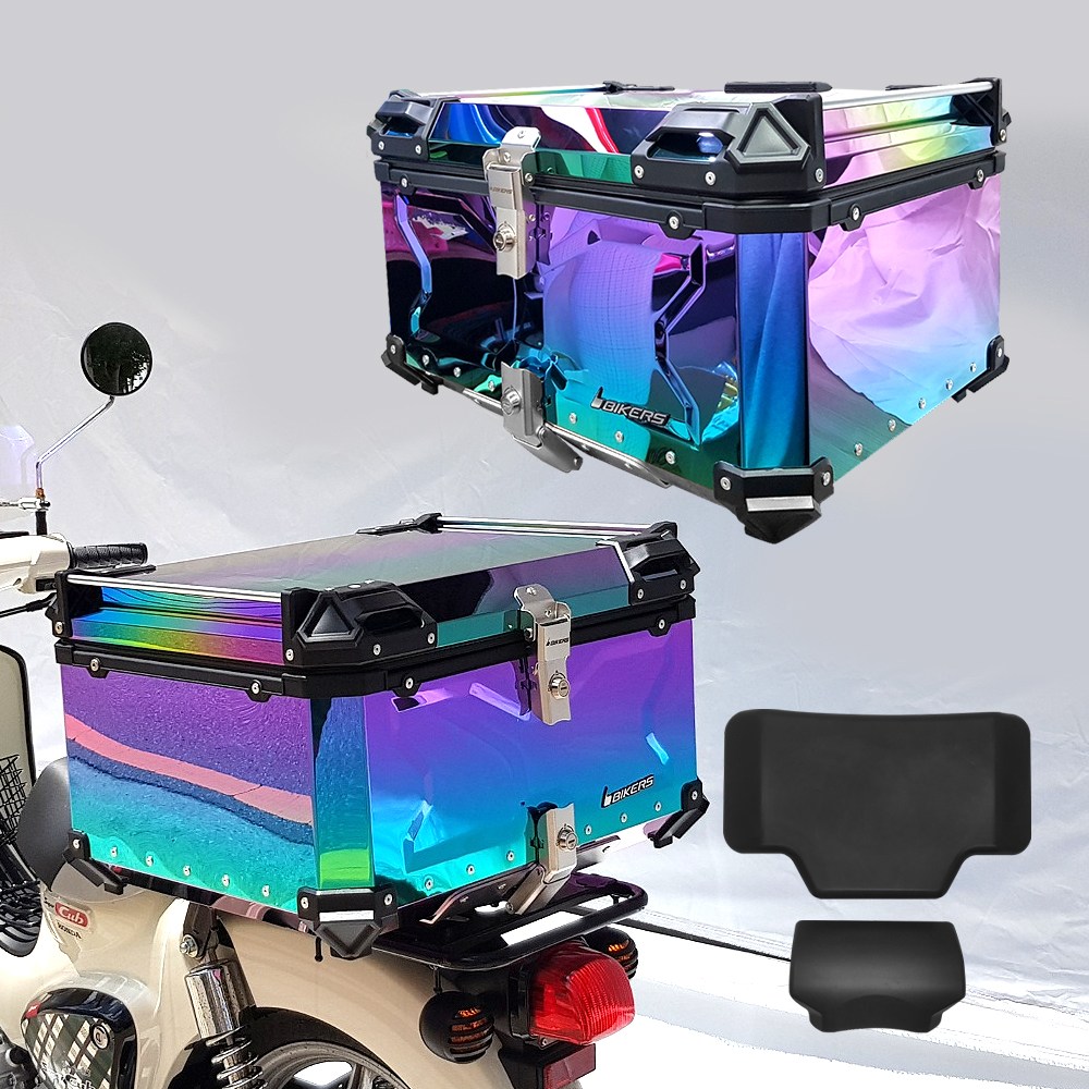 오토바이 바이커스 알루미늄 탑박스 배달통 65L 85L 등받이포함, 레인보우 230,000원
