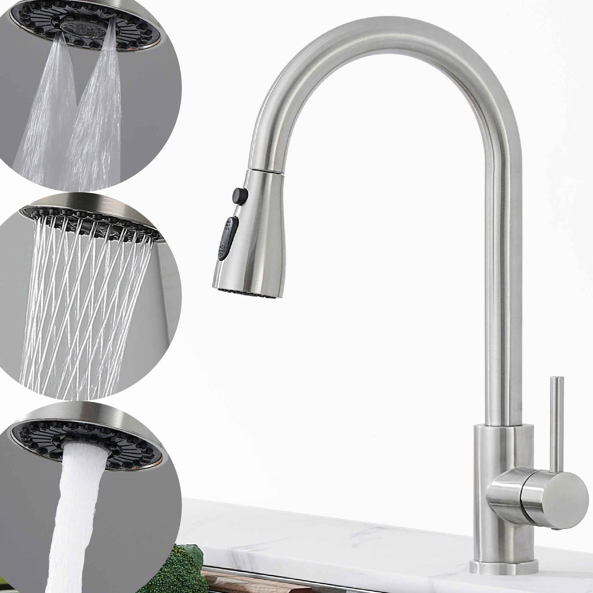 준앤코 리비앙 S1 3WAY 싱크대수전 주방 씽크대 수도꼭지 스테인리스 31,500원