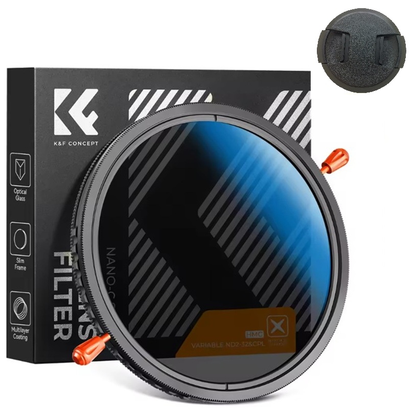K&F Concept 55mm NANO-C HMC (블루코팅) 가변 ND2-ND32+CPL 2-in-1 필터 (캡포함) AGC Japan Glass 39,900원