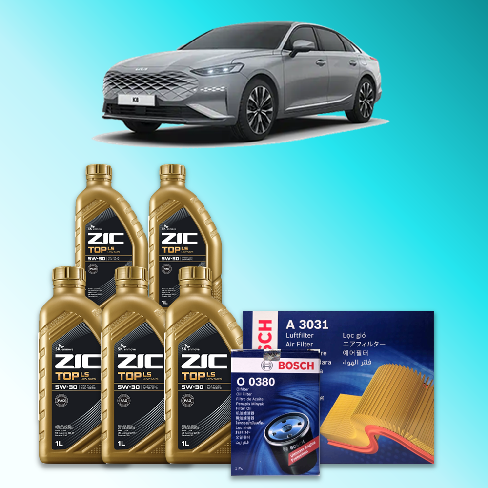 K8 하이브리드 (GL3) 1.6터보 가솔린 엔진오일세트 SK 지크 탑 LS 5W30 (ZIC TOP LS) 82,800원