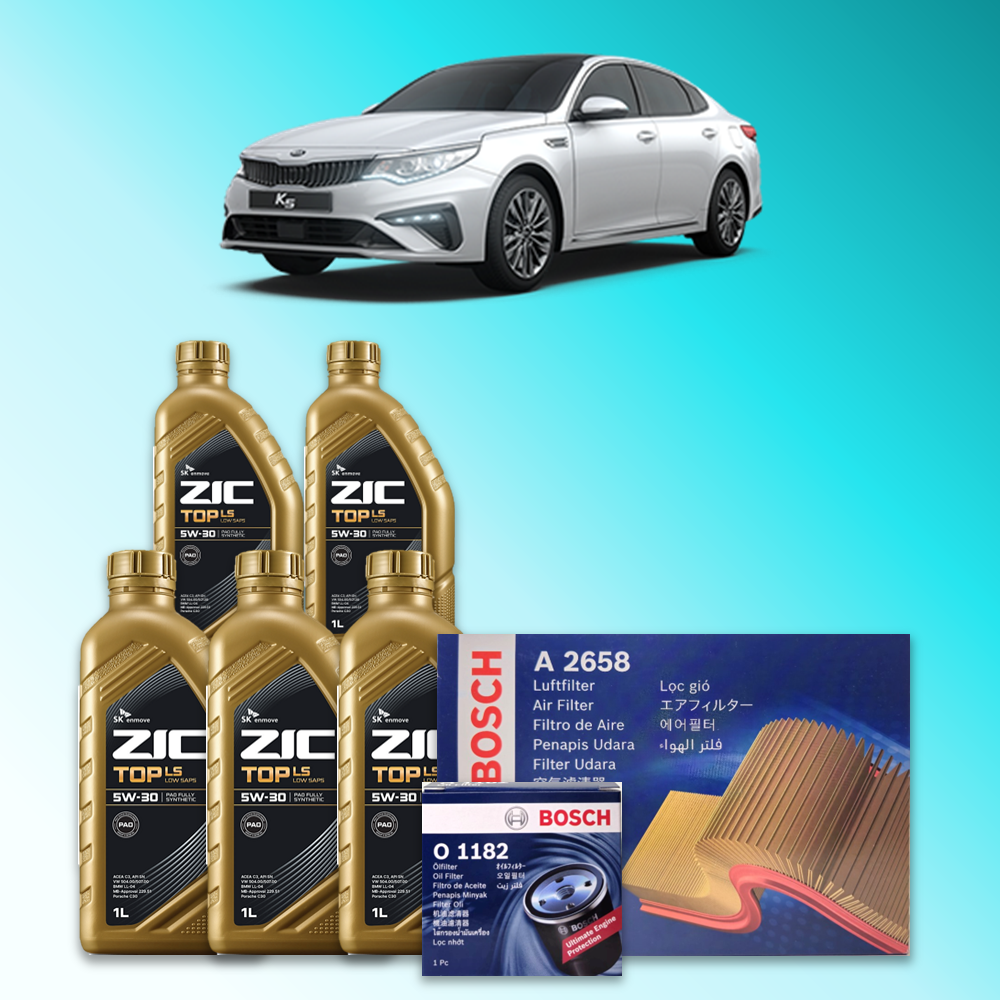 더 뉴 K5 (JF) 2.0터보 가솔린 엔진오일세트 SK 지크 탑 LS 5W30 (ZIC TOP LS) 95,100원