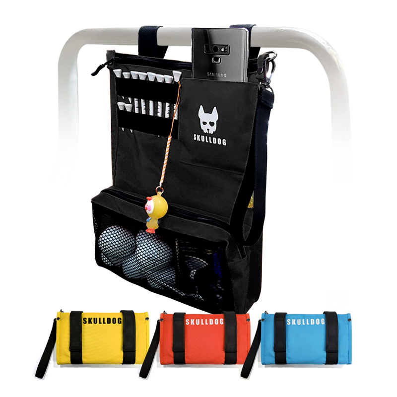 스컬독 골프 카트 파우치 카트걸이 가방 걸이형 소지품 가방 캐디용품 사이즈업, 검정색, 1개 9,900원