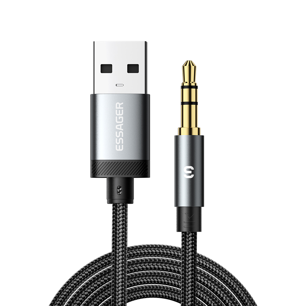 Essager USB A타입 to 3.5mm AUX 오디오 변환젠더 케이블 일반형, 1개 9,990원