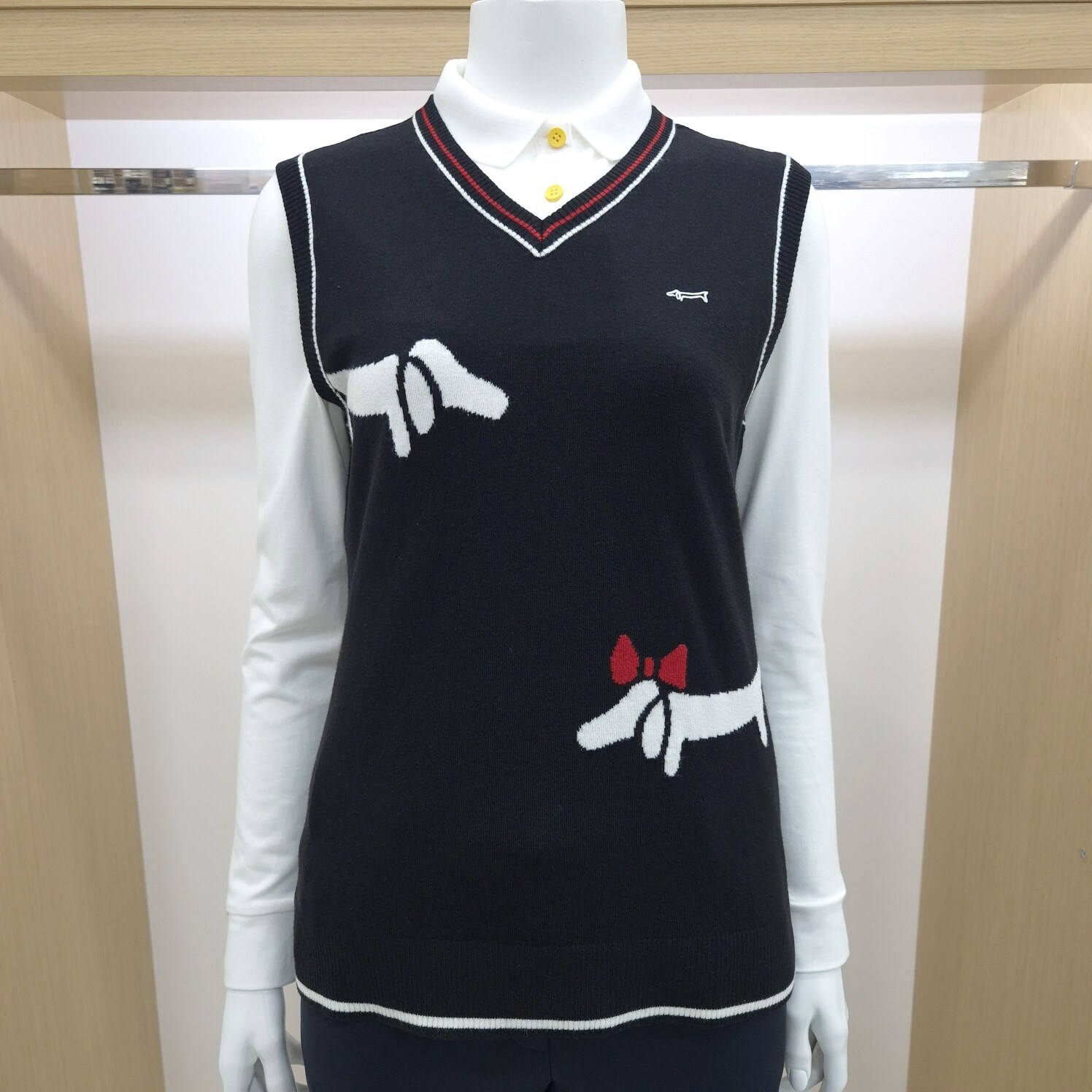 루이까스텔 루이까스텔 여성 FW 울혼방 루카 커플 닥스훈트 포인트 브이넥 니트 베스트 (블랙) 7LDVT931_IC 129,500원