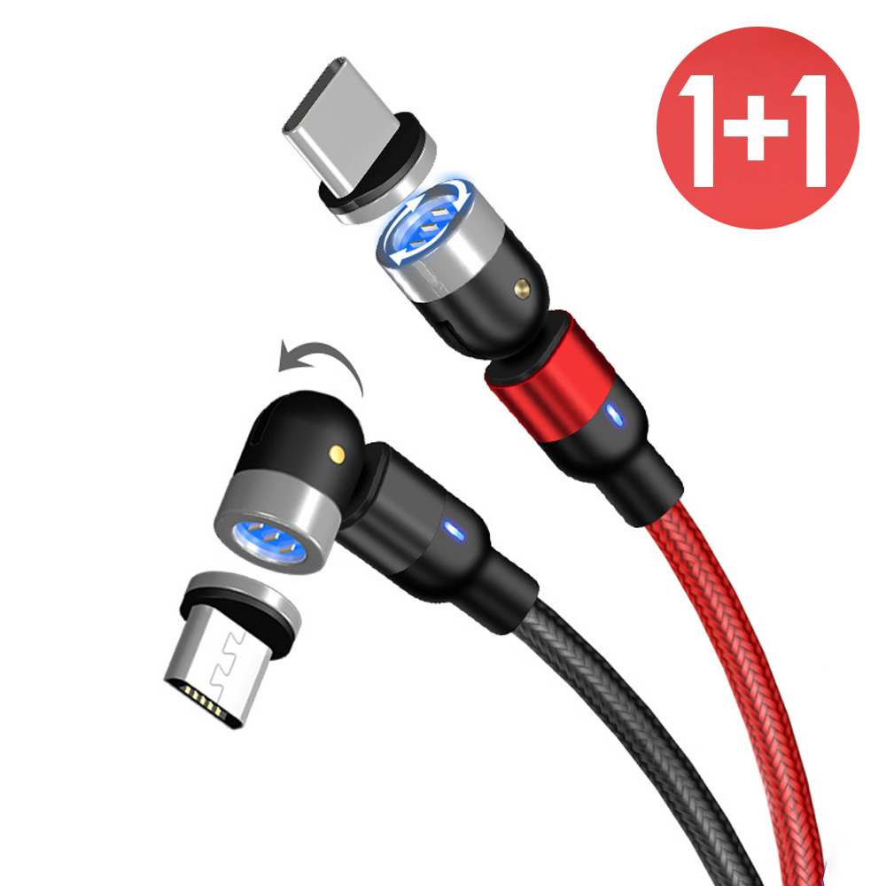 1+1 360도 회전가능한 마그네틱 자석 휴대폰 고속 충전 케이블 12,900원