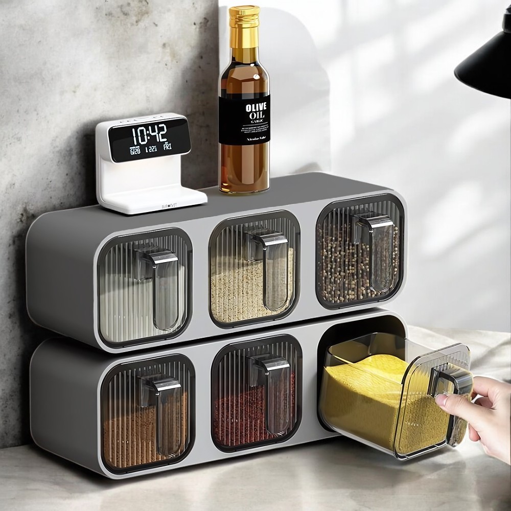 제이치 벽걸이 양념통 무타공 조미료통 그레이3P, 1세트, 350ml 20,000원