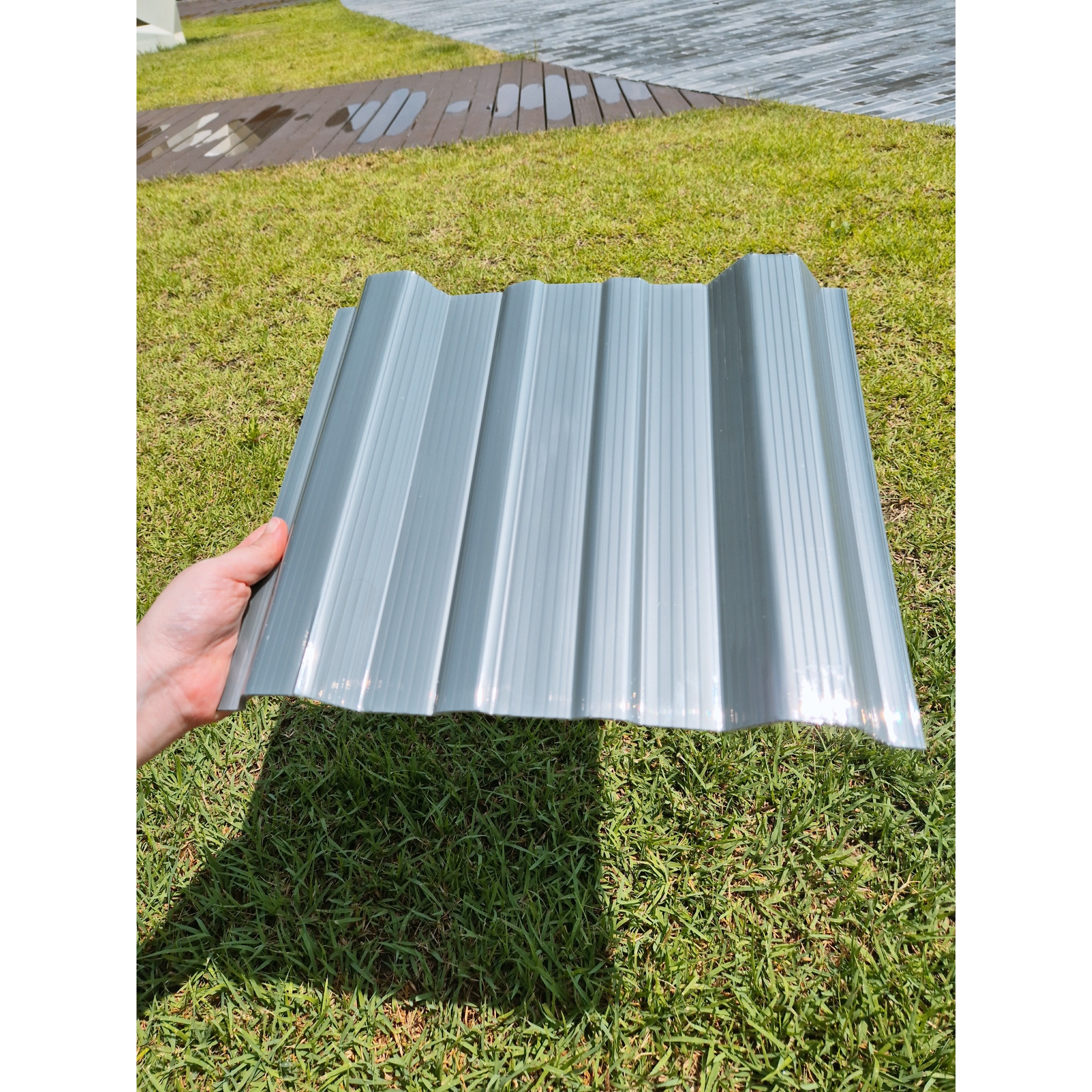 자외선차단지붕 V250 1800메탈그레이 복층골판 골판렉산 국산 폴리카보네이트 골판 지붕재 처마 베란다 테라스, 1개 36,800원