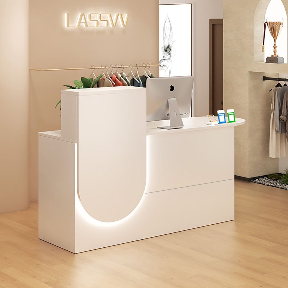 미용실 네일숍 옷가게 업소용 카운터 식당 카페 계산대테이블, 화이트+화이트 238,000원