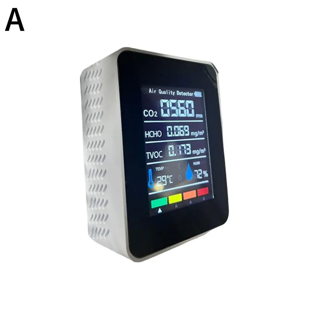 CO2 모니터 디지털 공기 질 HCHO TVOC 온도 습도 테스터 모니터, LCD 이산화탄소 충전식 탄소 M3P7, 5 in 18,200원