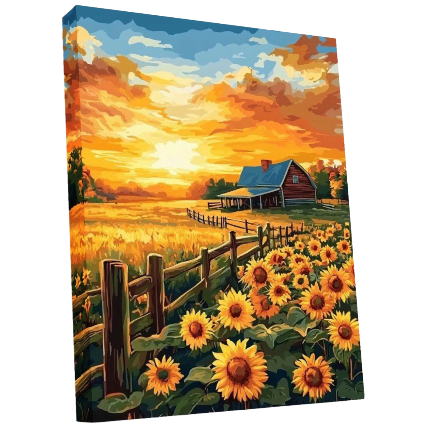 뉴타임즈 3D 보석십자수 벽화 50X40cm DIY 키트 캔버스형 액자 홈 인테리어 특별한 선물 모자이크 십자수 모자이크 보석, 1세트, 석양 아래 해바라기 00056 20,000원