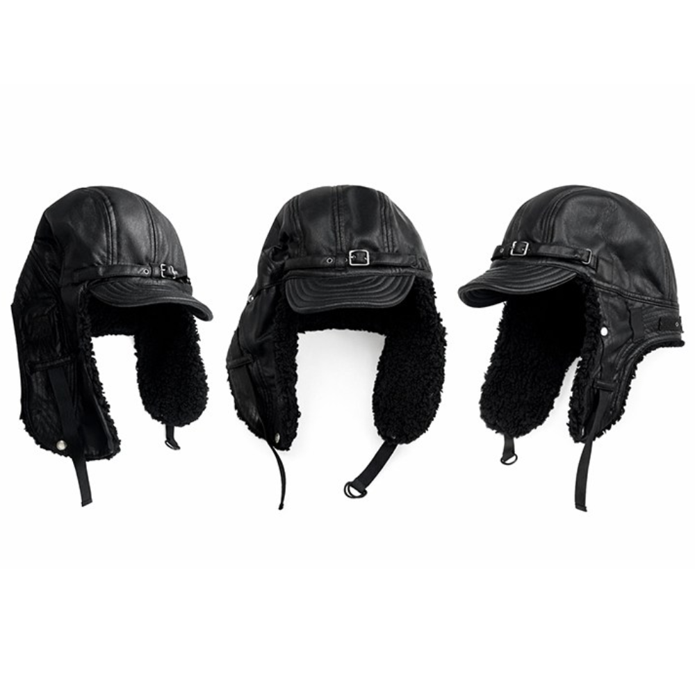 남자 레더 트래퍼 캡 양털 방한 귀달이 겨울모자 남녀공용 따뜻한 겨울패션 빅사이즈 도프룸 59,500원