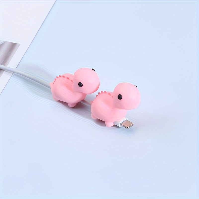 원이어 공룡 케이블 보호캡 2개입 아이폰 충전기 USB, 분홍색 17,000원