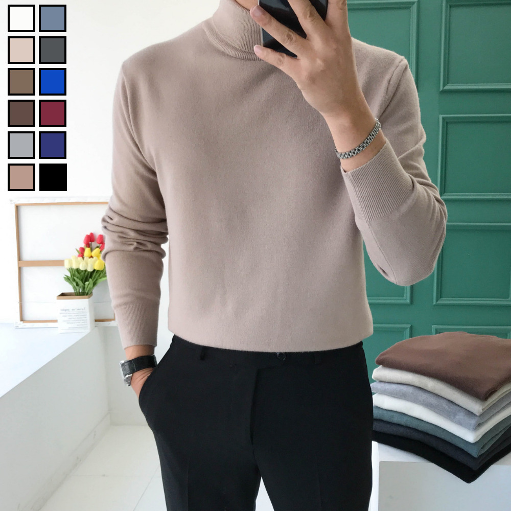 놈시크 95-130 남자 목폴라 니트 소프트 캐시미어 스판 터틀넥 스웨터 빅사이즈 27,900원