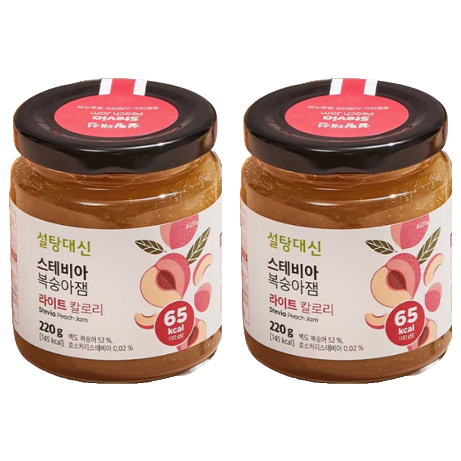 설탕대신 스테비아 복숭아잼, 220g, 2개 13,850원
