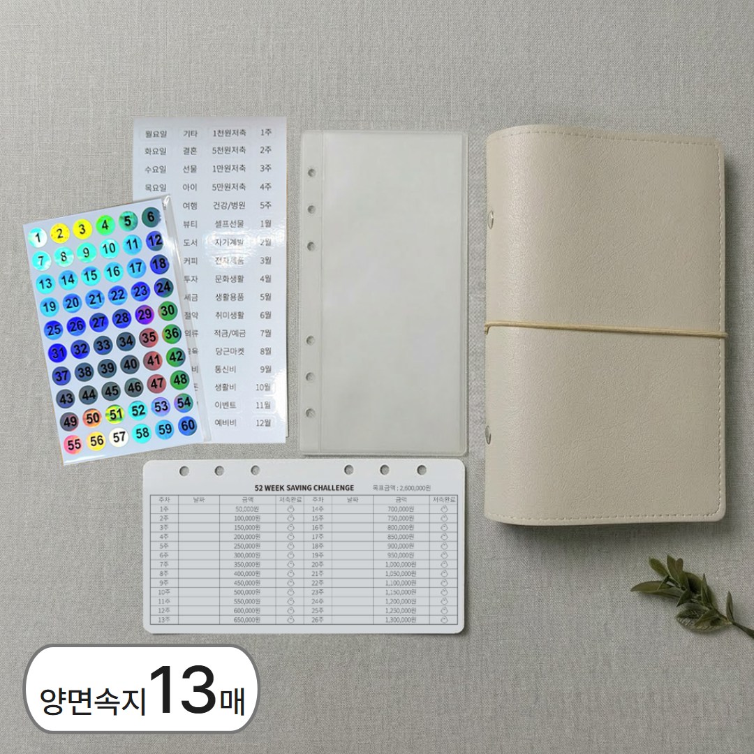 꾸준한 돈모으기 A6 현금바인더와 속지 구성, 1개, 13매입 17,900원