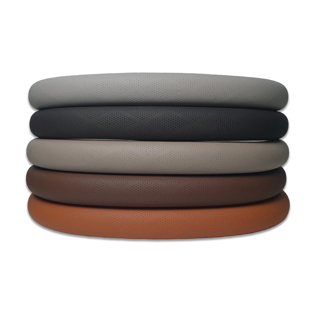 더뉴 EV6 페이스리프트 쌍D컷(사각)/원형 가죽 핸들커버, 토프브라운 25,000원