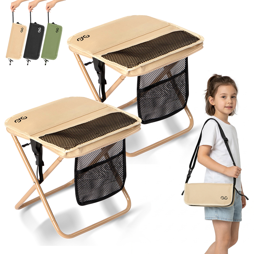 Camdoor 1+1 아웃도어 캠핑 휴대용 접이식 의자 초경량 놀이동산 웨이팅 등산 낚시 의자, 1세트, 카키 25,800원