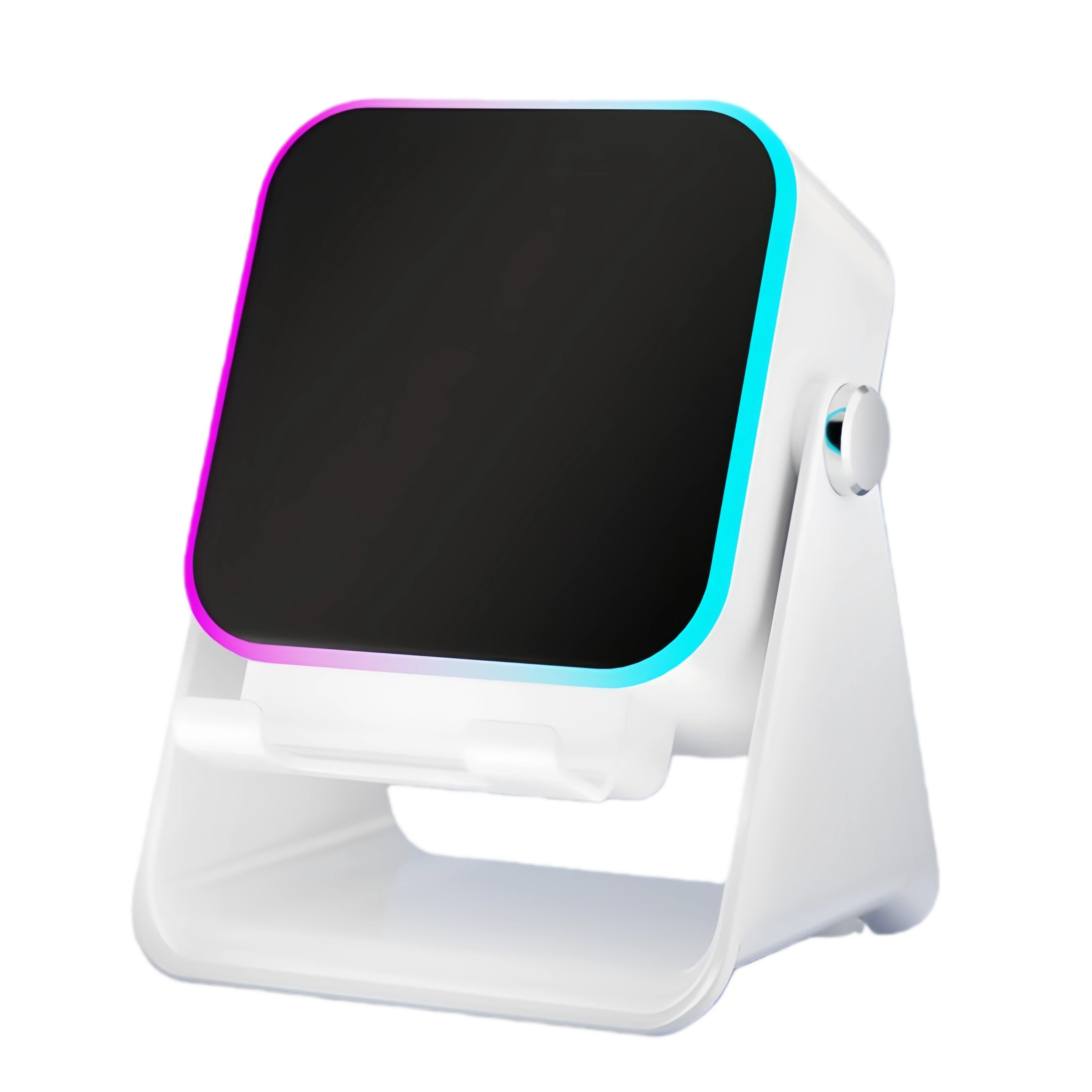 KBKXOZ 4in1 스마트 센서 블루투스 스피커 / 휴대폰 거치대 내장 /스마트폰 충전 가능/ RGB 무드등, 흰색 22,800원