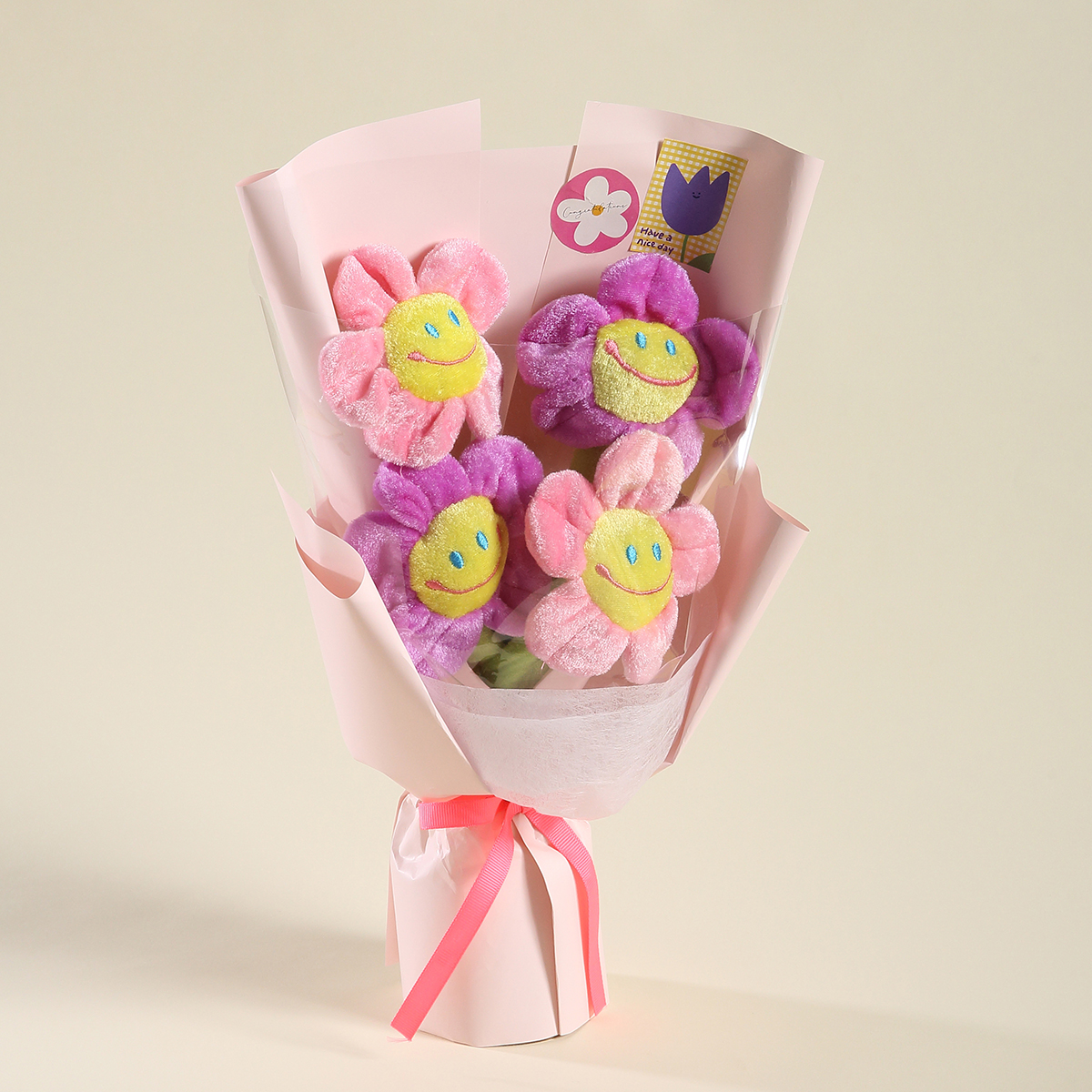 뷰티풀데코센스 해피 스마일 인형 꽃다발 + 스티커 세트, 현재가 15,180원