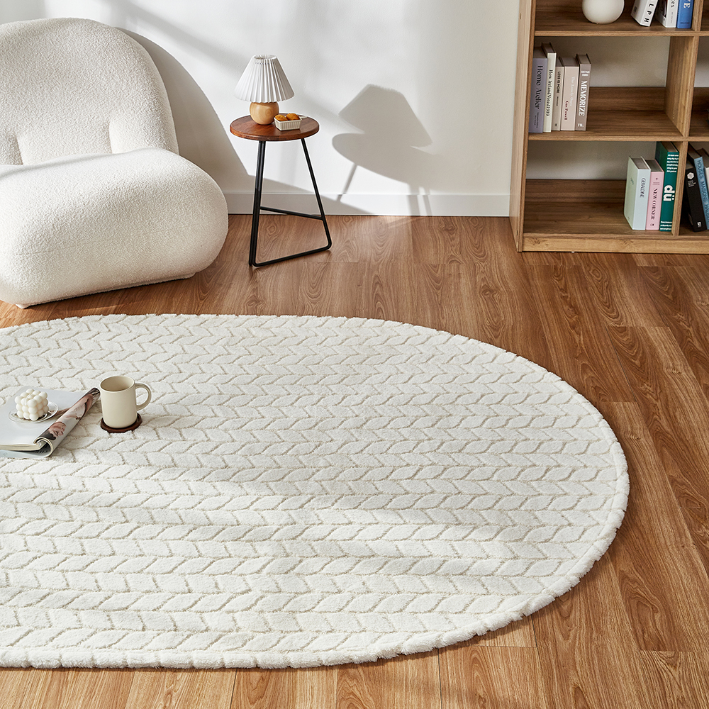 아담데코 나뭇잎 엠보싱 리프 타원형 러그 29,600원