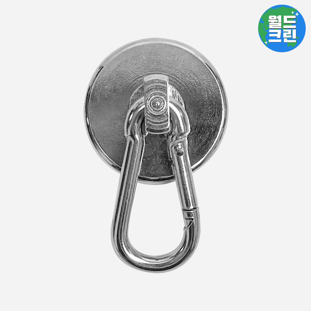 월드크린 네오디뮴 자석 걸이 카라비너 32mm 초강력 마그넷 원형자석 다용도 캠핑 현관문 7,000원