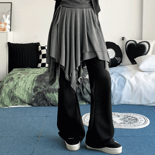 [빈티지룩/4col] 비엔나 언발 러플 밴딩 스커트 25,300원