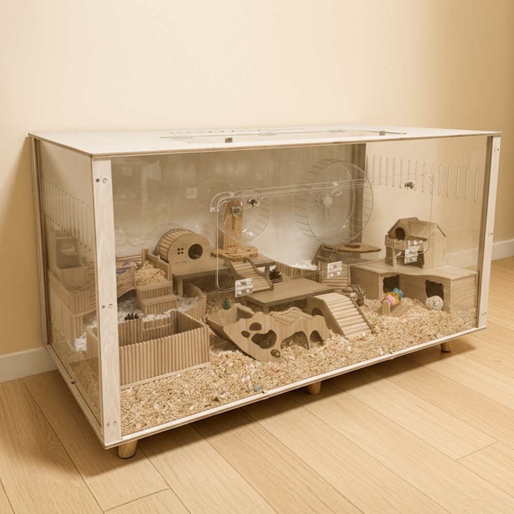 [초대형] 햄찌무드 원목 햄스터 아크릴 케이지 179,500원