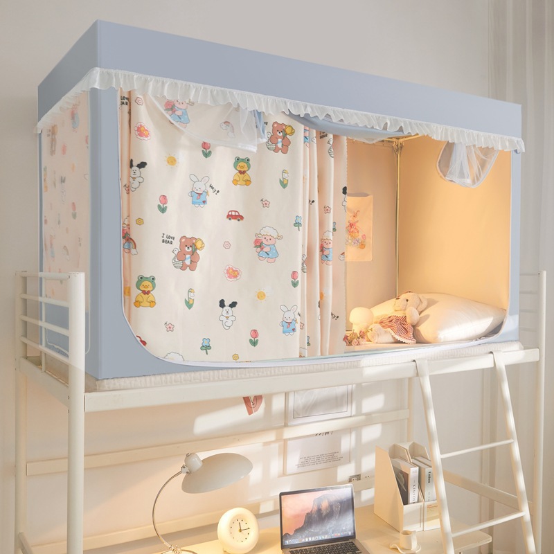 개웃기냥 귀엽고 아기자기한 1인용 1,2층침대 기숙사 학생용 사각 모기장 텐트 난방 틴트 일체형 5면 포괄, B 귀여운 동물들 50,900원