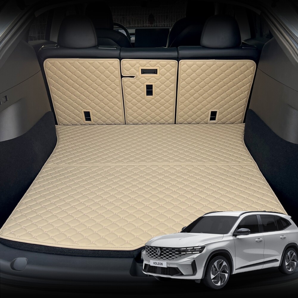 뉴 그랑 콜레오스 전용 컨셉토 가죽 퀼팅 등커버 트렁크매트 세트, 블랙+블랙스티치 51,450원