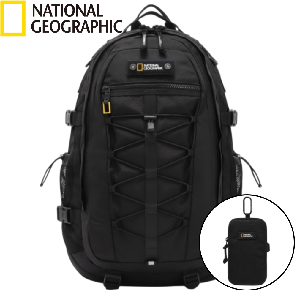 백화점발송 내셔널지오그래픽 남녀공용 백팩 빅사이즈 가방 미니파우치 세트 노트북 수납 출퇴근 아웃도어 등산 캠핑 여행 산책 161,500원
