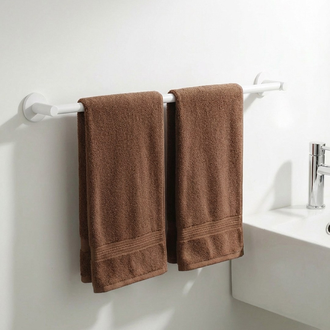 한평한뼘 무타공 욕실 수건걸이 튼튼한 화장실 수건거치대, 화이트, 1개 39,800원