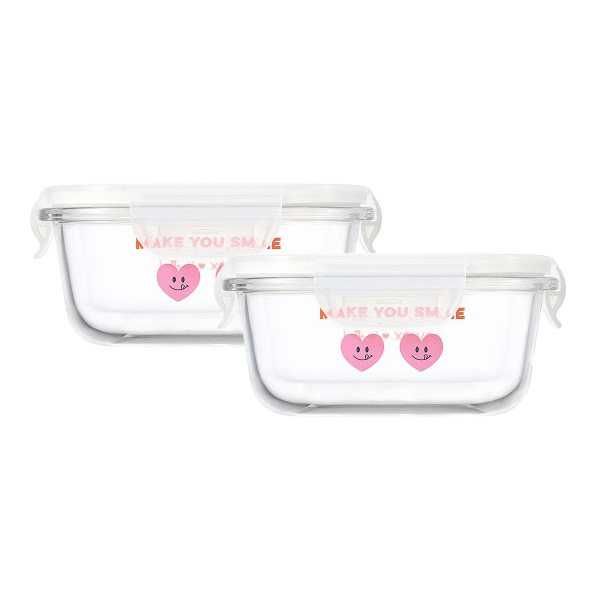 파이렉스 노티드2 4면 밀폐용기 정사각 510ml, 2개 15,800원