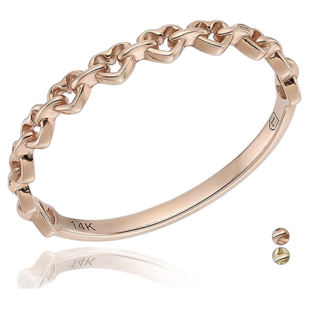 로이드 여성용 트리오 하트 패턴 14K 골드 반지 429,000원