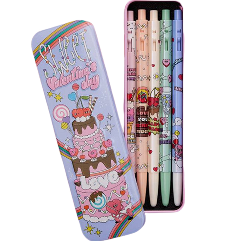 모나미 153 발렌타인 볼펜 0.5mm 5p, Pink, Red, Black, Green, Blue, 1세트 8,990원