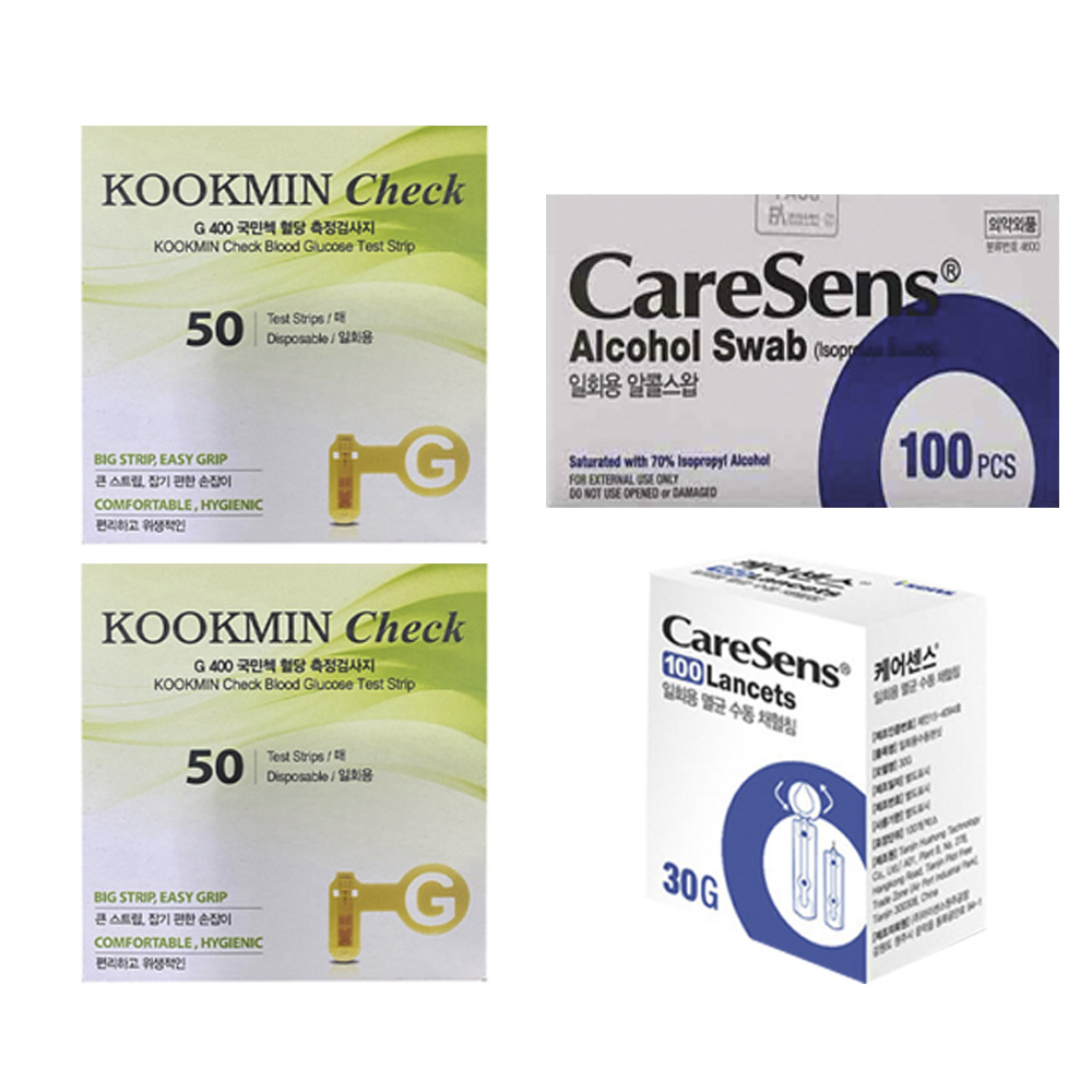 녹십자MS 국민첵 G400 혈당측정검사지 50매+(란셋100P+알콜솜100P) 30,000원