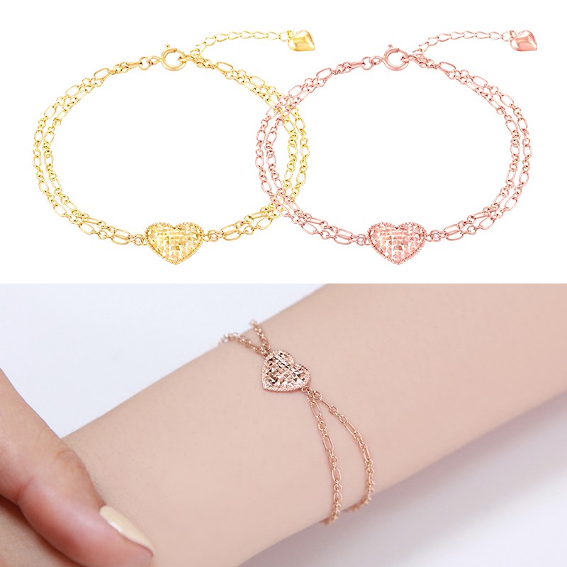 [니지쥬얼리] 전체 14K 골드 메시 체인 하트존 팔찌 736,900원