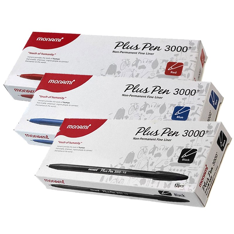모나미 모나미 프러스펜 3000 수성 (블랙12개+블루12개+레드12개) 사무용 필기구 플러스펜, 혼합 색상, 1세트 15,740원