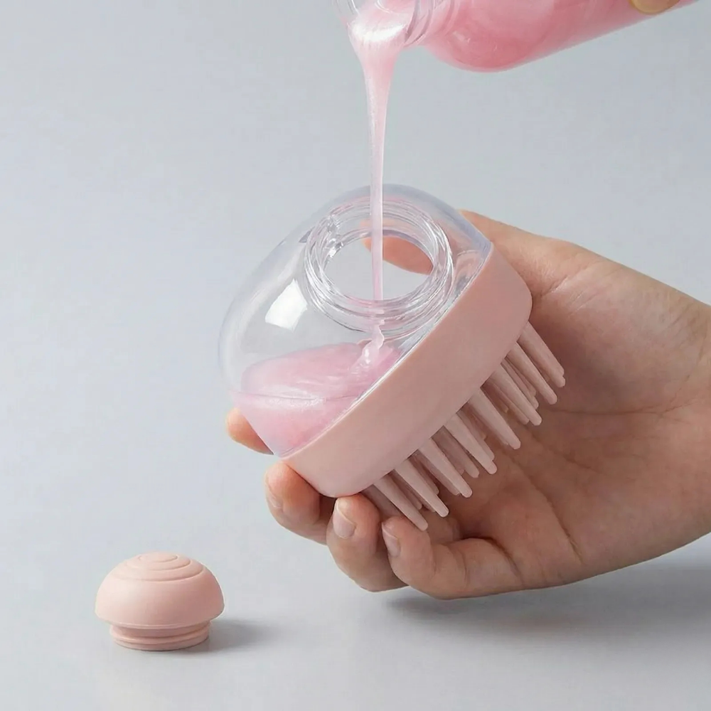 강아지 고양이 실리콘 샴푸 목욕 브러쉬, 핑크, 1개 6,900원