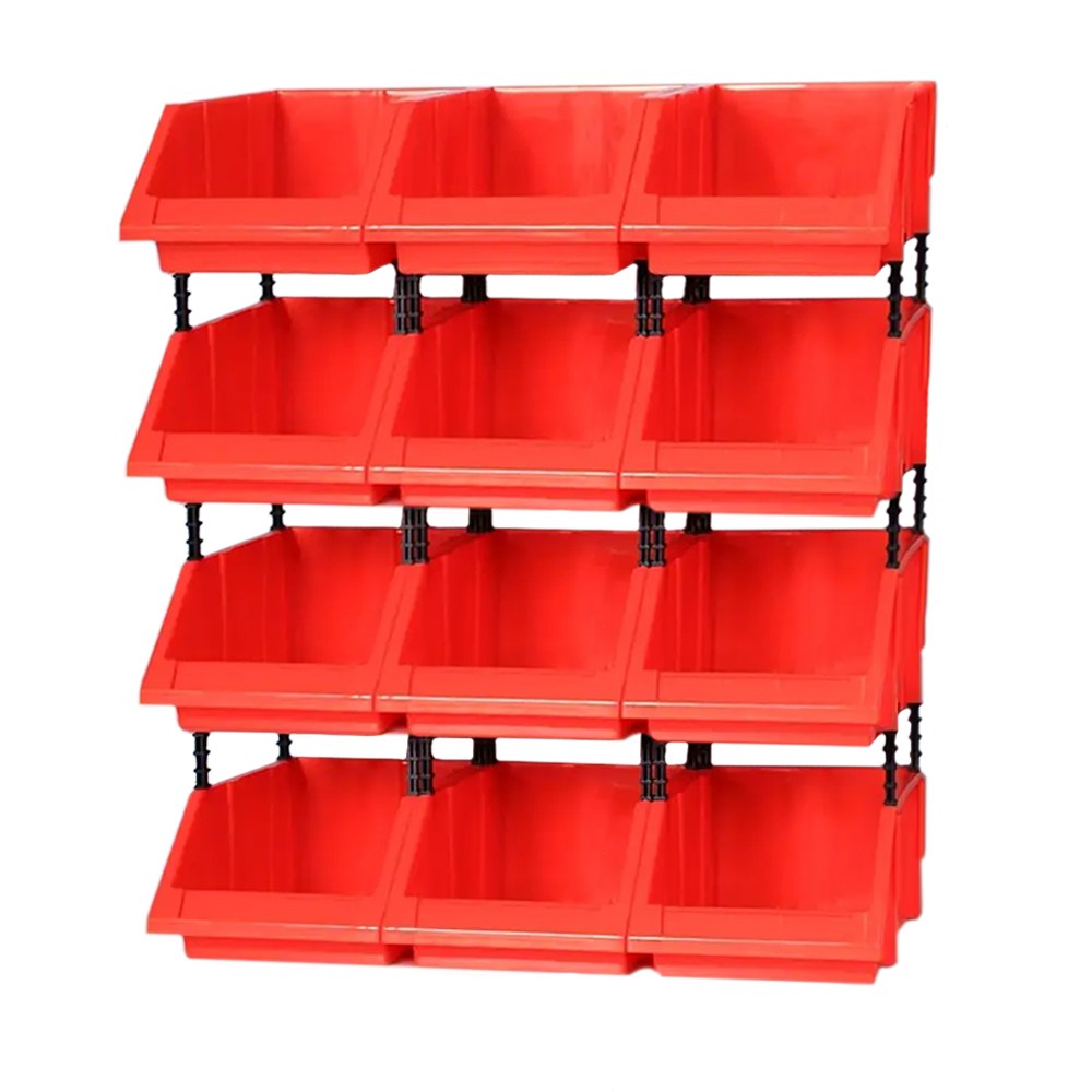 MMC 다용도 공구 정리함 공구 보관 휴대용 작업용 수납함 정리박스 부품상자 연결대포함 부품함, 12개, 레드(소) 24,600원